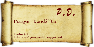 Pulger Donáta névjegykártya